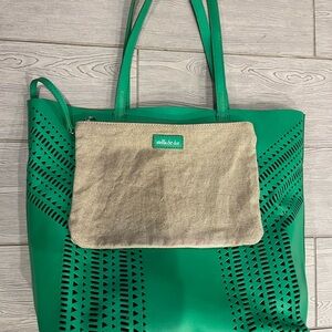 Stella & Dot Emerald Green Perforated Tote